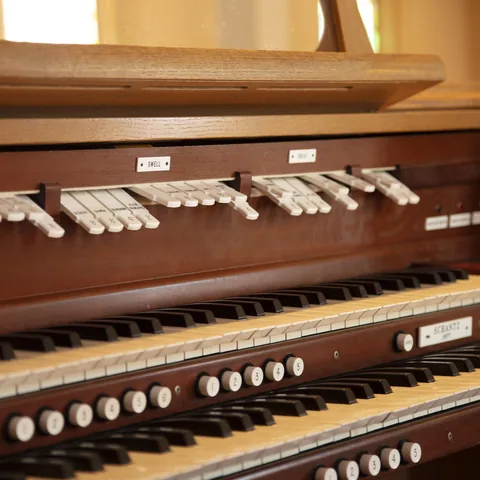 Pipe organ keyboards and stops